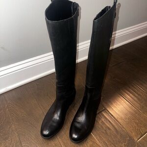 Sam Edelman Penny Riding Equestrian Boots in Black Leather Size 7.5
